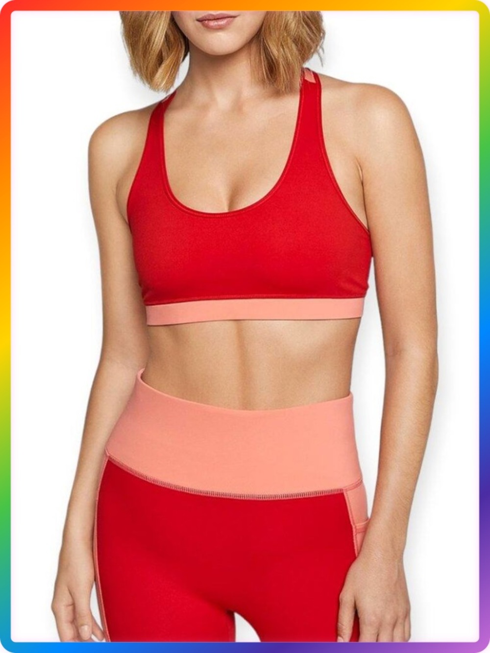 Fourlaps Infinity Sports Bra Crimson Blush Compression Size XS NWT